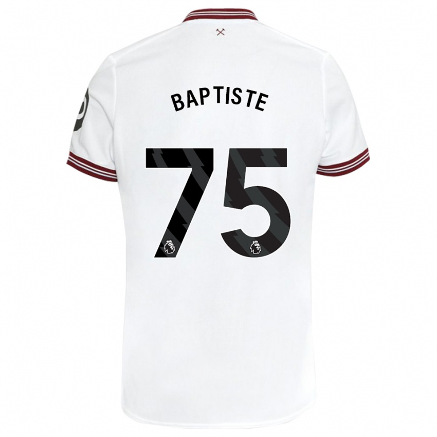 Mujer Camiseta Jamal Baptiste #75 Blanco 2ª Equipación 2023/24 La Camisa Argentina