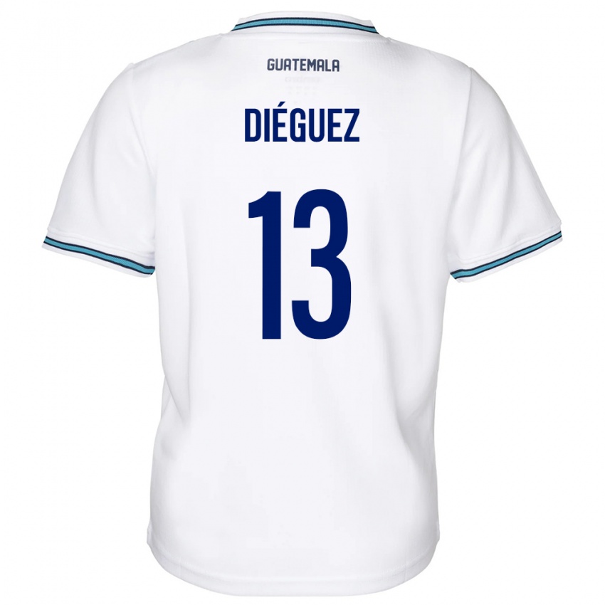 Hombre Camiseta Guatemala Jonathan Diéguez #13 Blanco 1ª Equipación 24-26 La Camisa Argentina