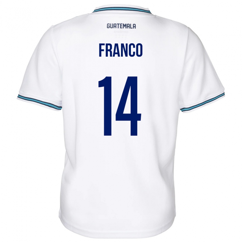 Hombre Camiseta Guatemala Jonathan Franco #14 Blanco 1ª Equipación 24-26 La Camisa Argentina