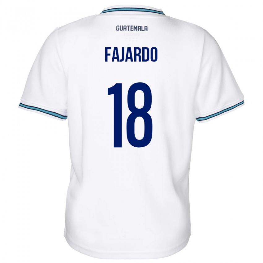 Hombre Camiseta Guatemala William Fajardo #18 Blanco 1ª Equipación 24-26 La Camisa Argentina