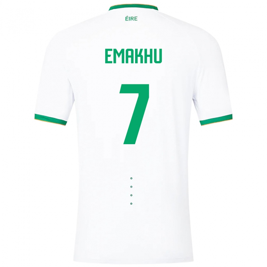 Hombre Camiseta Irlanda Aidomo Emakhu #7 Blanco 2ª Equipación 24-26 La Camisa Argentina