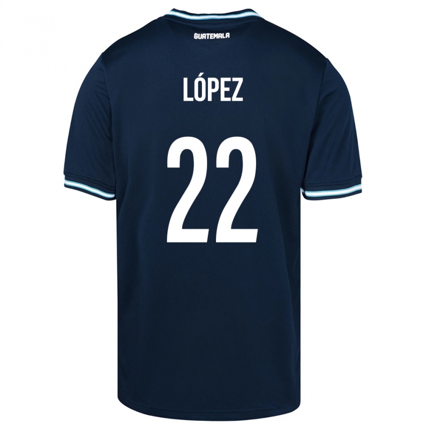 Hombre Camiseta Guatemala Whitney López #22 Azul 2ª Equipación 24-26 La Camisa Argentina