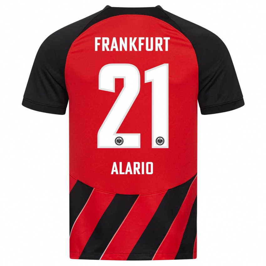 Niño Camiseta Lucas Alario #21 Negro Rojo 1ª Equipación 2023/24 La Camisa Argentina