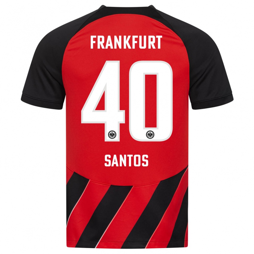Niño Camiseta Kauã Santos #40 Negro Rojo 1ª Equipación 2023/24 La Camisa Argentina
