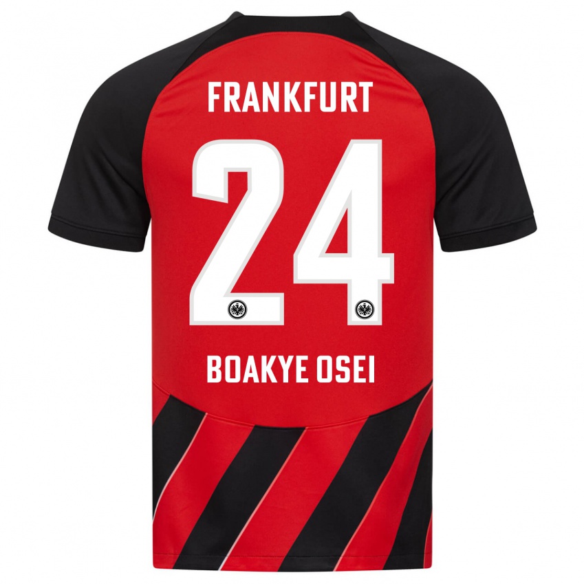 Niño Camiseta Derek Boakye-Osei #24 Negro Rojo 1ª Equipación 2023/24 La Camisa Argentina
