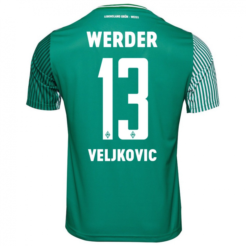 Niño Camiseta Milos Veljkovic #13 Verde 1ª Equipación 2023/24 La Camisa Argentina