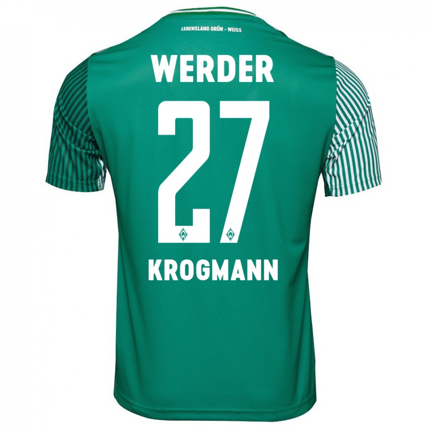 Niño Camiseta Avid Krogmann #27 Verde 1ª Equipación 2023/24 La Camisa Argentina