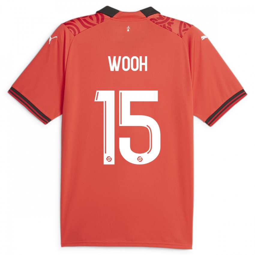 Niño Camiseta Christopher Wooh #15 Rojo 1ª Equipación 2023/24 La Camisa Argentina