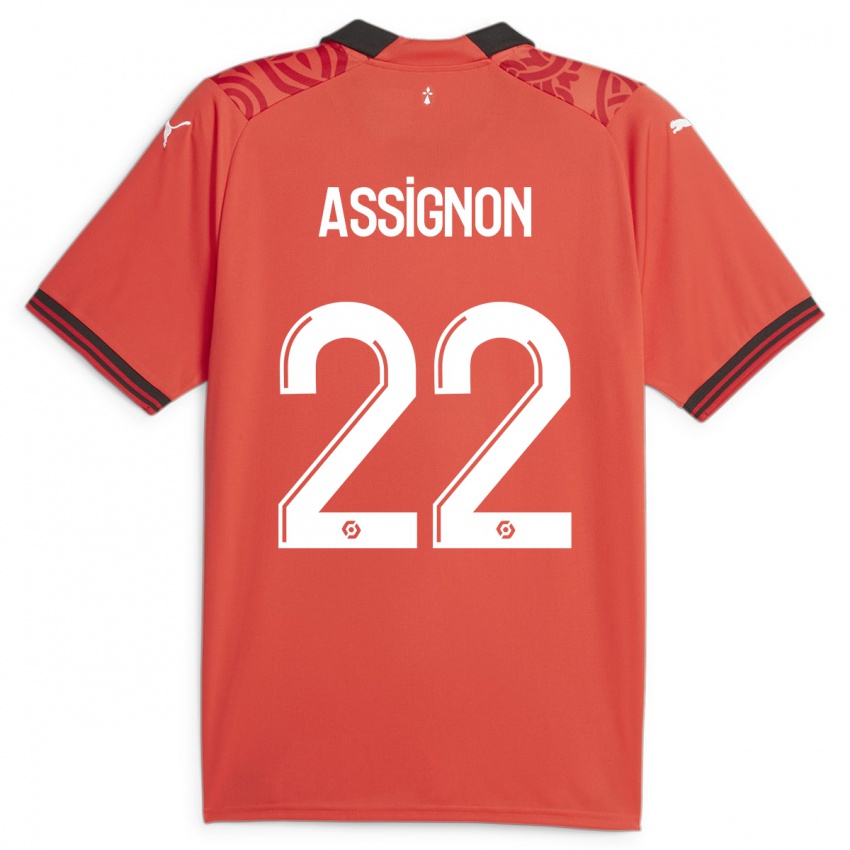 Niño Camiseta Lorenz Assignon #22 Rojo 1ª Equipación 2023/24 La Camisa Argentina