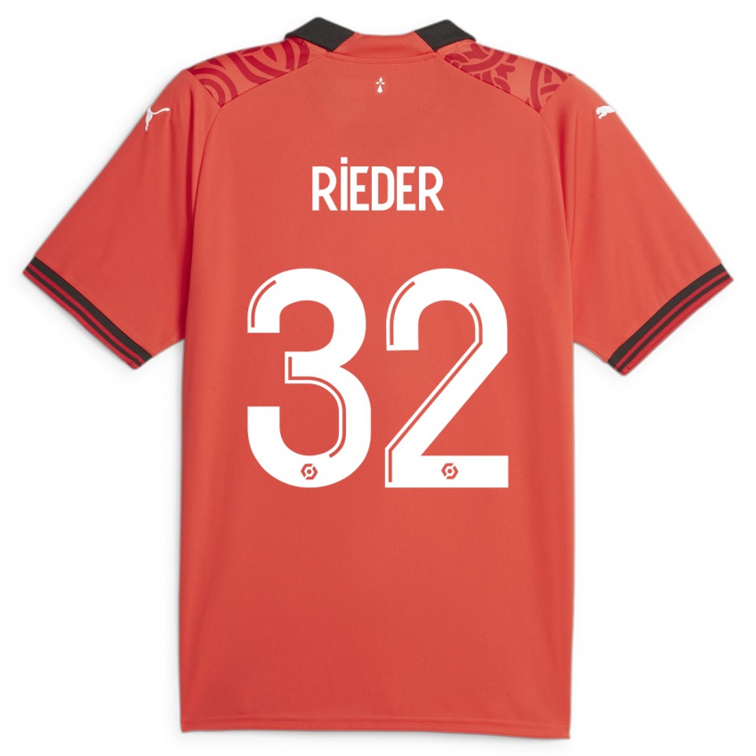 Niño Camiseta Fabian Rieder #32 Rojo 1ª Equipación 2023/24 La Camisa Argentina