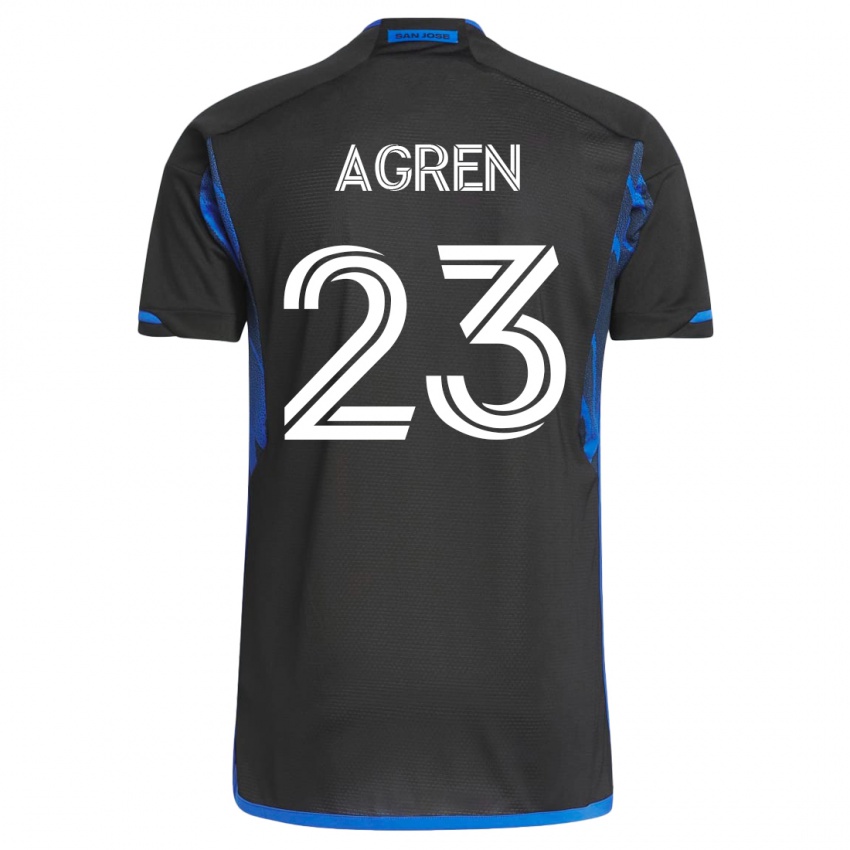 Niño Camiseta Oskar Agren #23 Azul Negro 1ª Equipación 2023/24 La Camisa Argentina