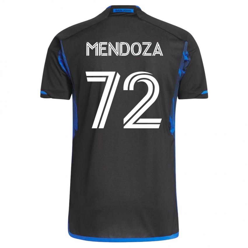 Niño Camiseta Edwyn Mendoza #72 Azul Negro 1ª Equipación 2023/24 La Camisa Argentina