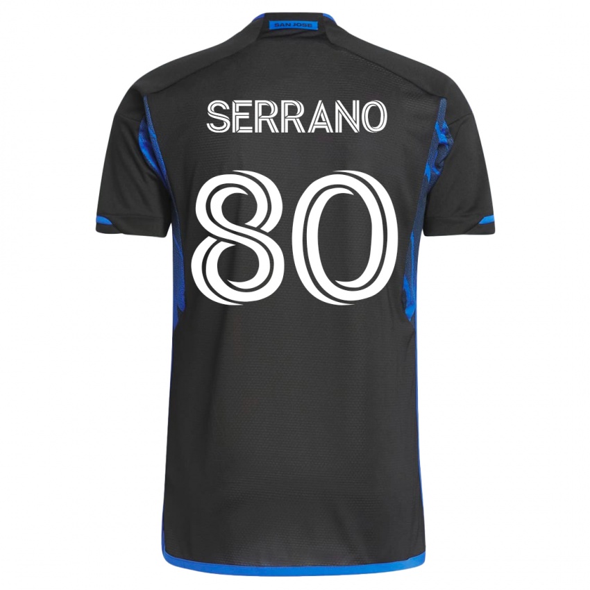 Niño Camiseta David Serrano #80 Azul Negro 1ª Equipación 2023/24 La Camisa Argentina