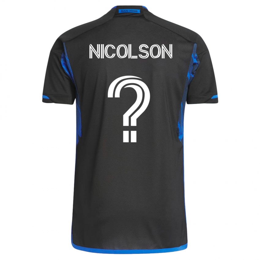 Niño Camiseta John Nicolson #0 Azul Negro 1ª Equipación 2023/24 La Camisa Argentina