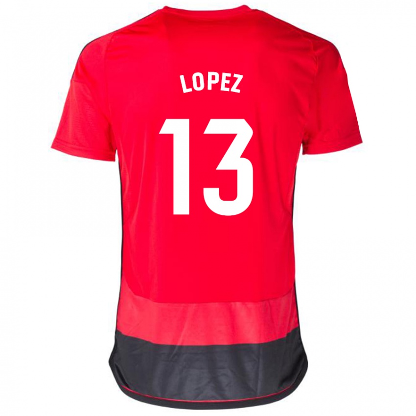 Niño Camiseta Luis López #13 Negro Rojo 1ª Equipación 2023/24 La Camisa Argentina