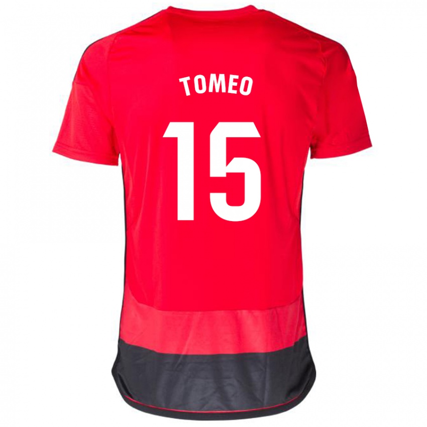 Niño Camiseta Pablo Tomeo #15 Negro Rojo 1ª Equipación 2023/24 La Camisa Argentina
