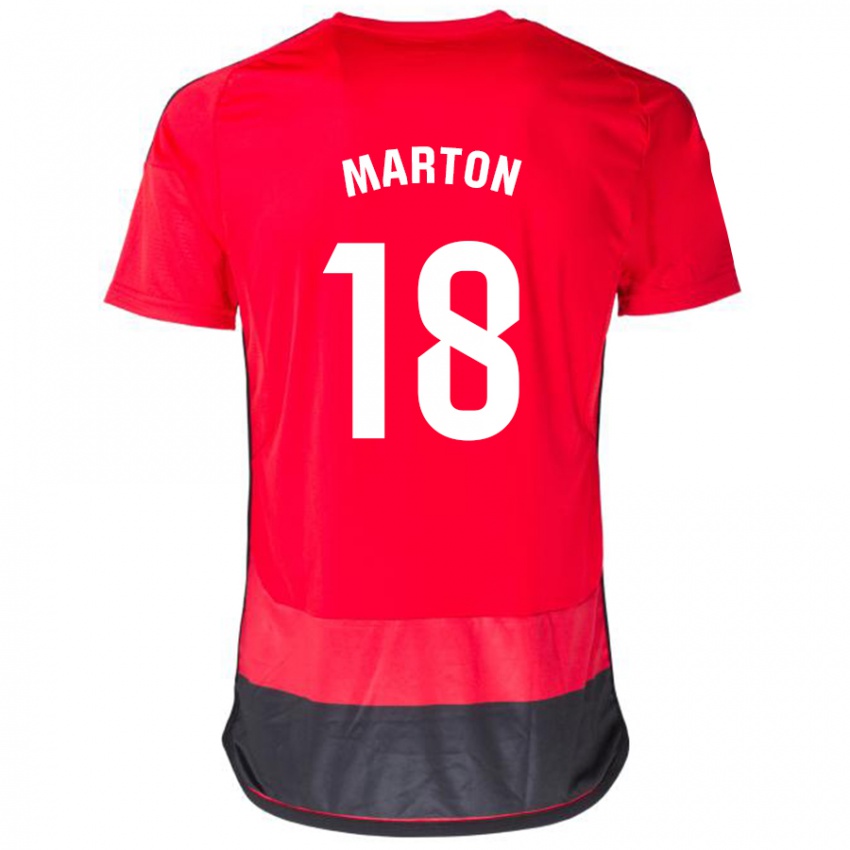 Niño Camiseta Javier Martón #18 Negro Rojo 1ª Equipación 2023/24 La Camisa Argentina