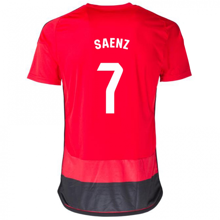 Niño Camiseta Raúl Sáenz #7 Negro Rojo 1ª Equipación 2023/24 La Camisa Argentina