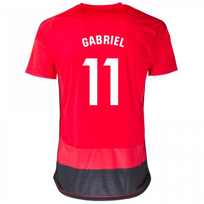 Niño Camiseta Sergio Gabriel #11 Negro Rojo 1ª Equipación 2023/24 La Camisa Argentina