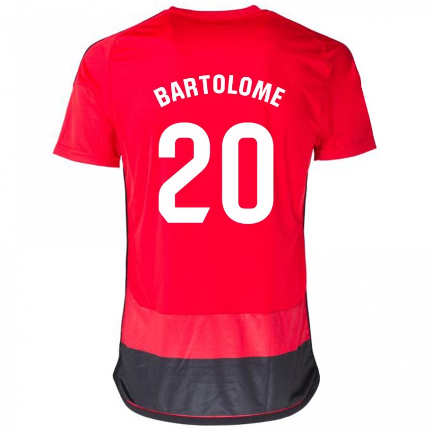 Niño Camiseta Diego Bartolomé #20 Negro Rojo 1ª Equipación 2023/24 La Camisa Argentina