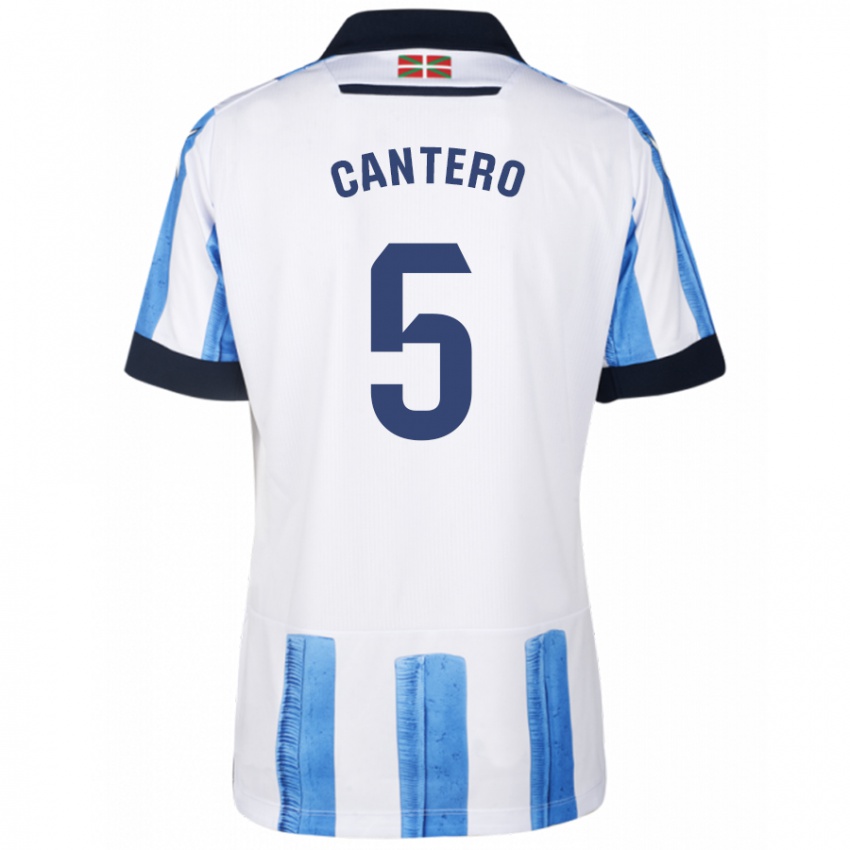 Niño Camiseta Yago Cantero #5 Azul Blanco 1ª Equipación 2023/24 La Camisa Argentina
