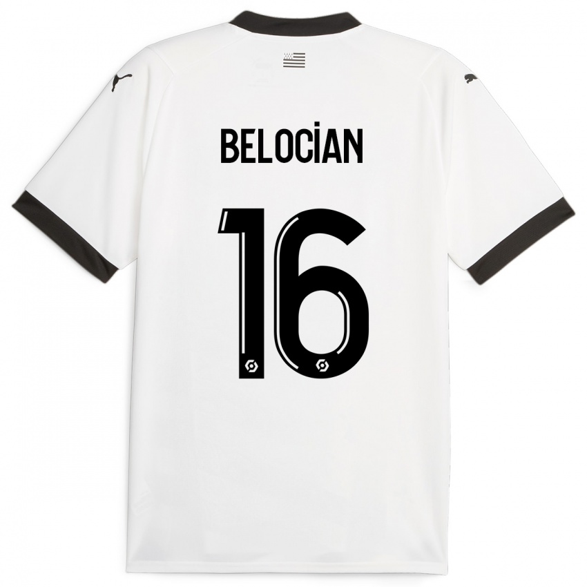Niño Camiseta Jeanuël Belocian #16 Blanco 2ª Equipación 2023/24 La Camisa Argentina