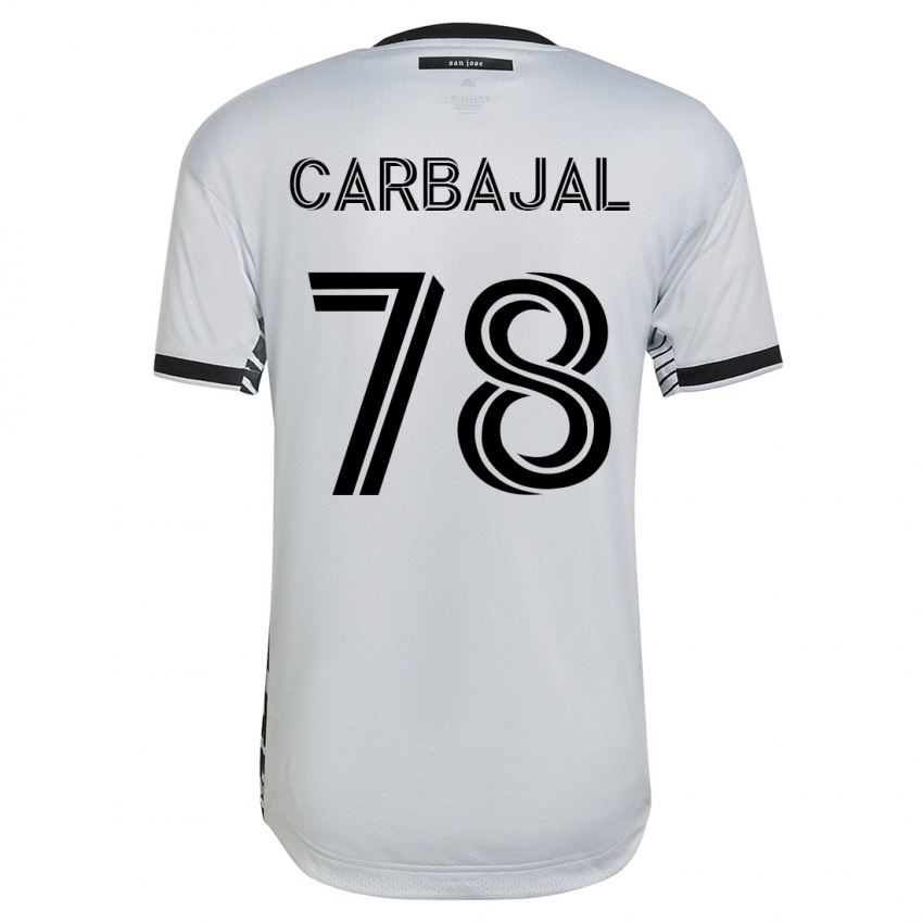 Niño Camiseta Sebastian Carbajal #78 Blanco 2ª Equipación 2023/24 La Camisa Argentina