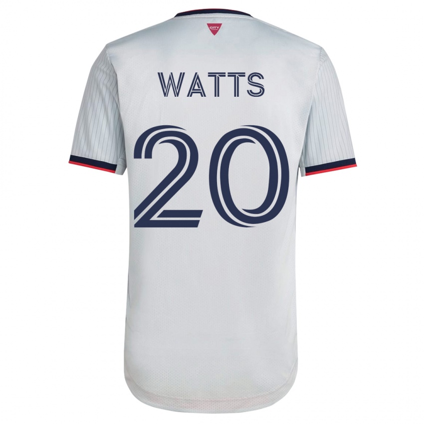 Niño Camiseta Akil Watts #20 Blanco 2ª Equipación 2023/24 La Camisa Argentina