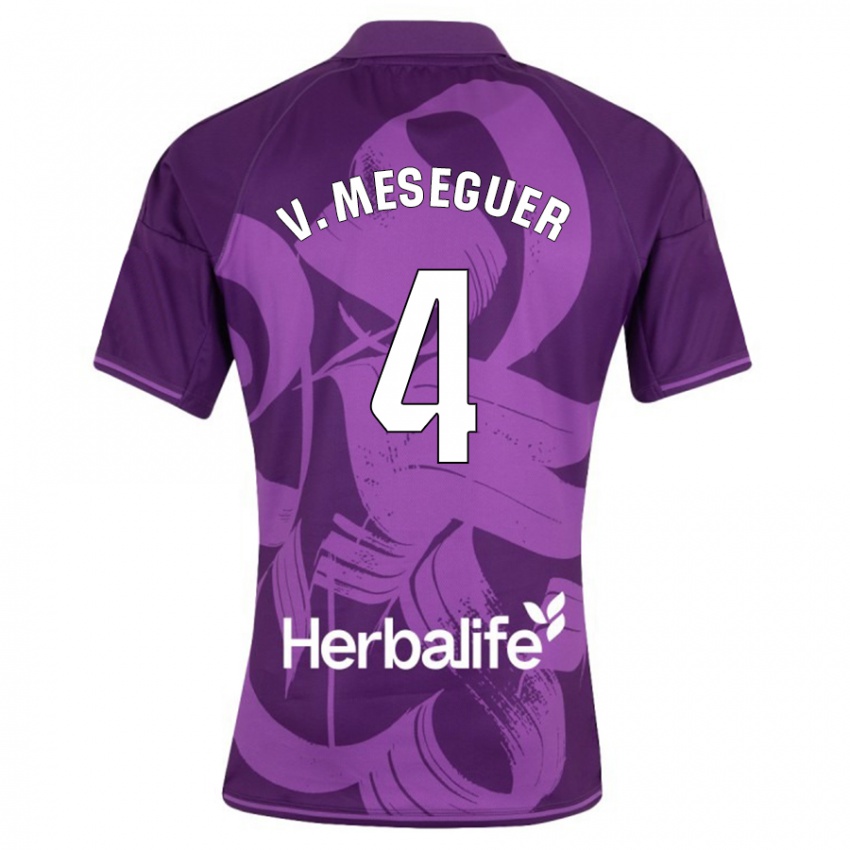 Niño Camiseta Víctor Meseguer #4 Violeta 2ª Equipación 2023/24 La Camisa Argentina
