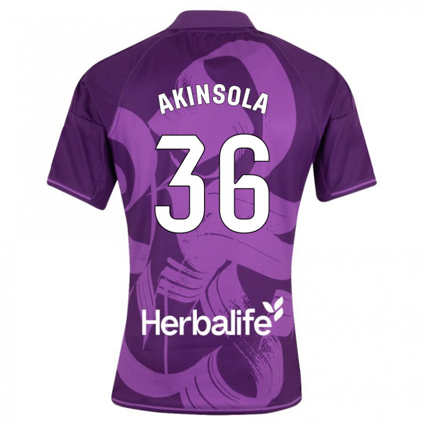 Niño Camiseta Tunde Akinsola #36 Violeta 2ª Equipación 2023/24 La Camisa Argentina