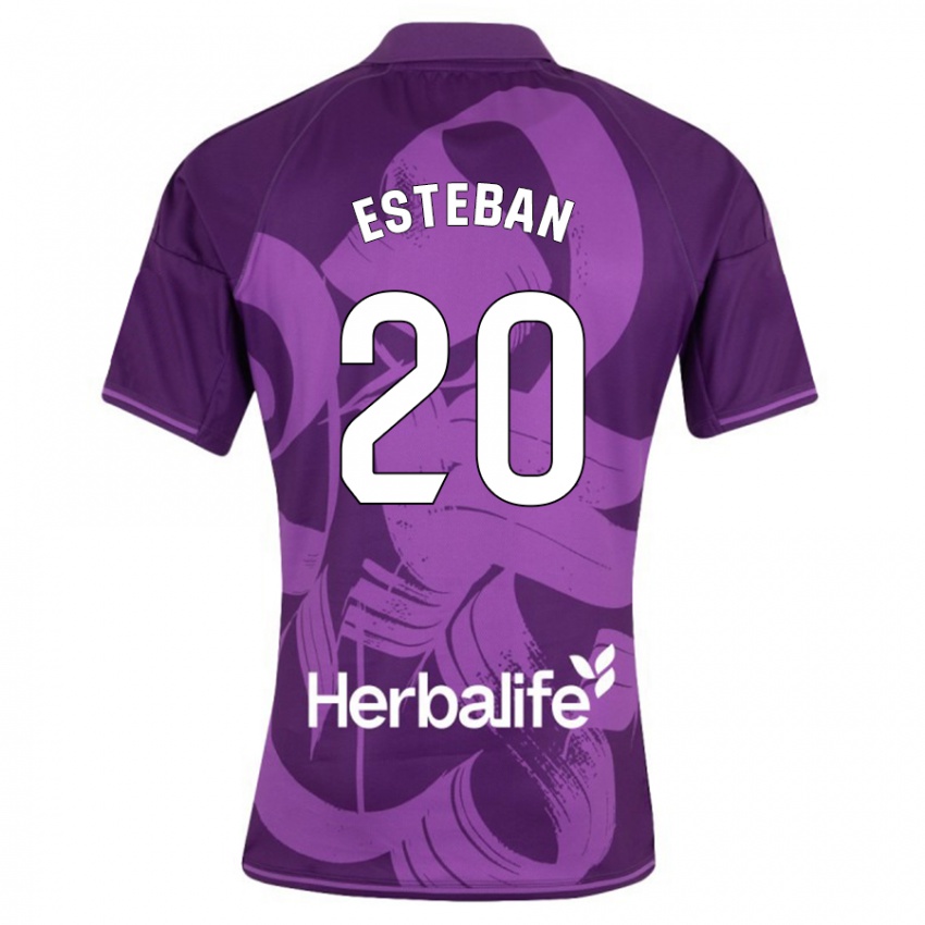 Niño Camiseta Sergio Esteban #20 Violeta 2ª Equipación 2023/24 La Camisa Argentina