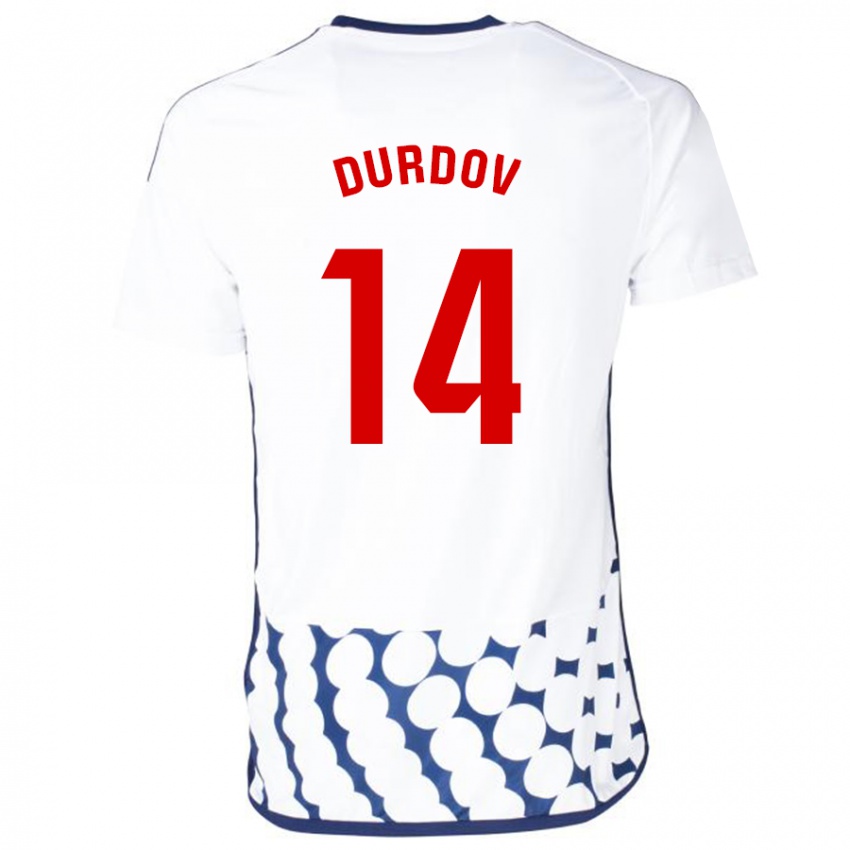 Niño Camiseta Ivan Durdov #14 Blanco 2ª Equipación 2023/24 La Camisa Argentina