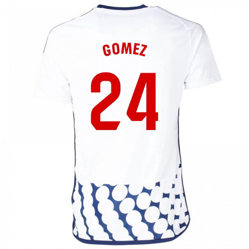 Niño Camiseta Jonathan Gómez #24 Blanco 2ª Equipación 2023/24 La Camisa Argentina