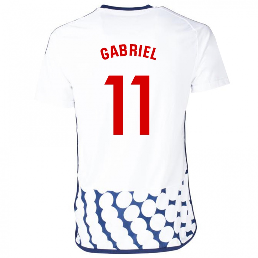 Niño Camiseta Sergio Gabriel #11 Blanco 2ª Equipación 2023/24 La Camisa Argentina