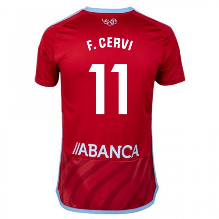 Niño Camiseta Franco Cervi #11 Rojo 2ª Equipación 2023/24 La Camisa Argentina