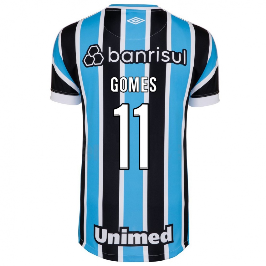 Hombre Camiseta Gustavo Gomes #11 Azul 1ª Equipación 2023/24 La Camisa Argentina