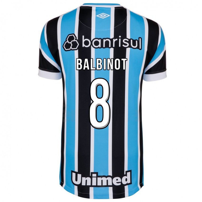 Hombre Camiseta Manu Balbinot #8 Azul 1ª Equipación 2023/24 La Camisa Argentina