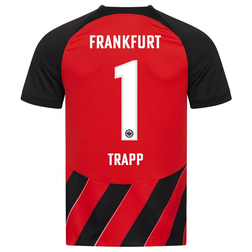Hombre Camiseta Kevin Trapp #1 Negro Rojo 1ª Equipación 2023/24 La Camisa Argentina