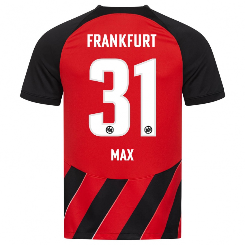 Hombre Camiseta Philipp Max #31 Negro Rojo 1ª Equipación 2023/24 La Camisa Argentina