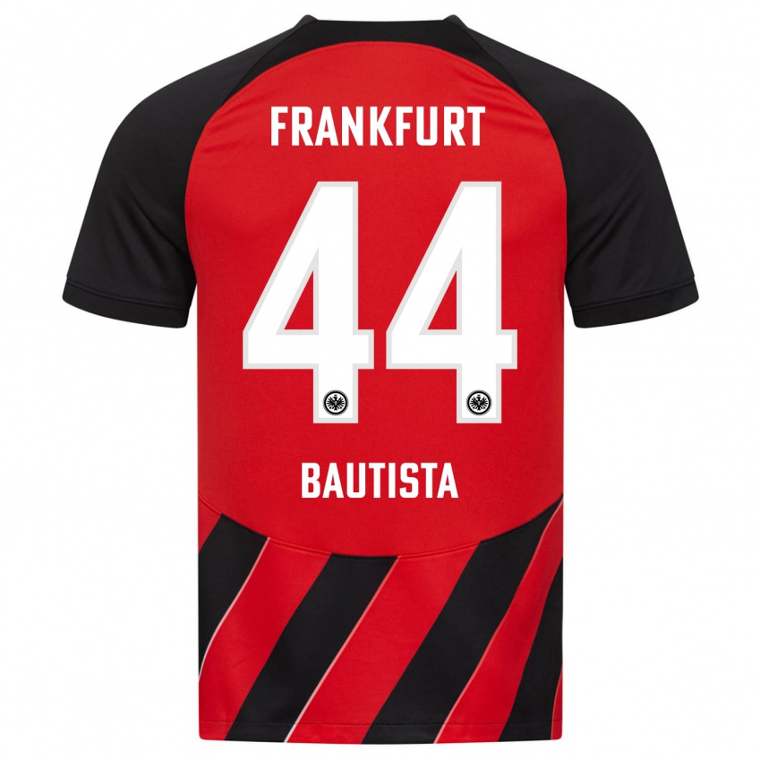Hombre Camiseta Davis Bautista #44 Negro Rojo 1ª Equipación 2023/24 La Camisa Argentina