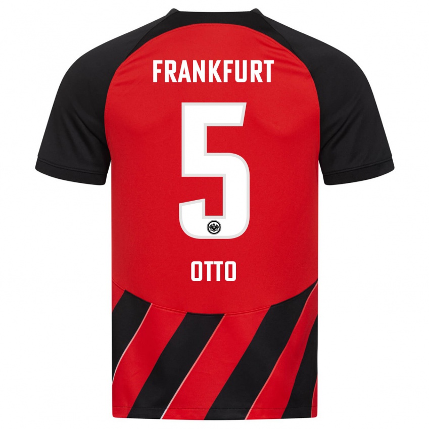 Hombre Camiseta Fynn Otto #5 Negro Rojo 1ª Equipación 2023/24 La Camisa Argentina