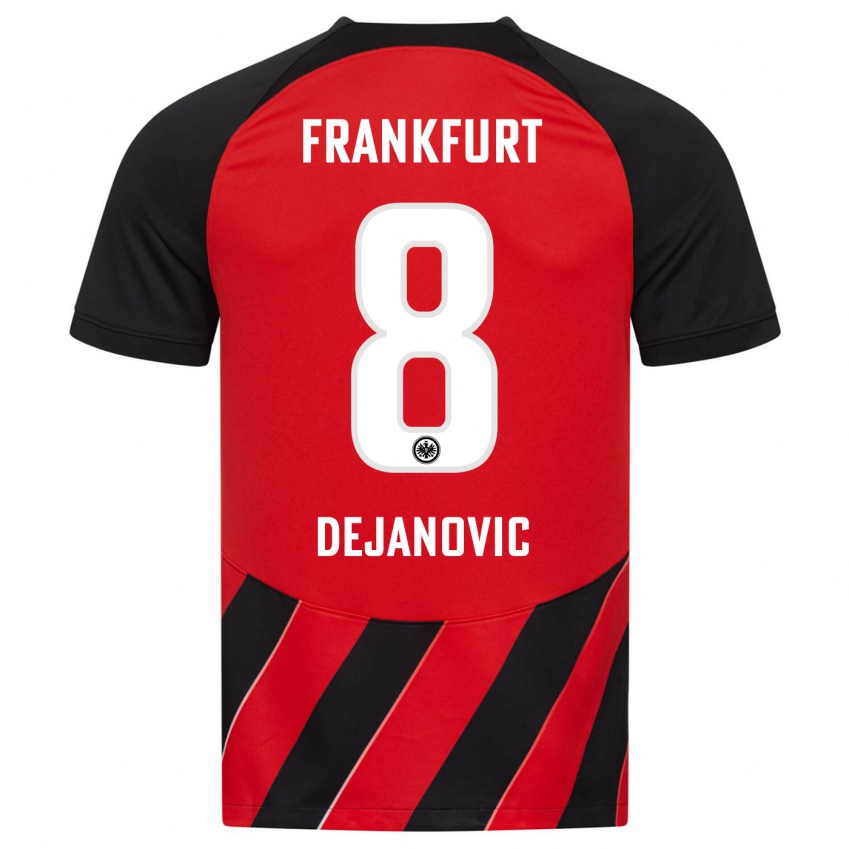 Hombre Camiseta Daniel Dejanovic #8 Negro Rojo 1ª Equipación 2023/24 La Camisa Argentina