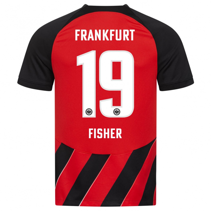 Hombre Camiseta Ben-Luca Fisher #19 Negro Rojo 1ª Equipación 2023/24 La Camisa Argentina