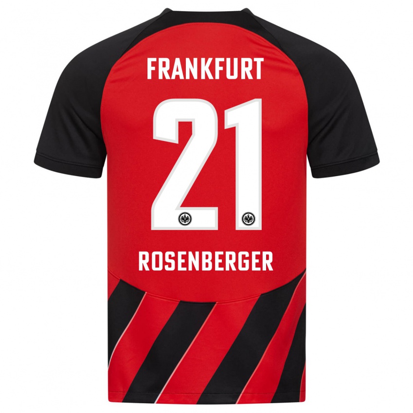 Hombre Camiseta Robin Rosenberger #21 Negro Rojo 1ª Equipación 2023/24 La Camisa Argentina