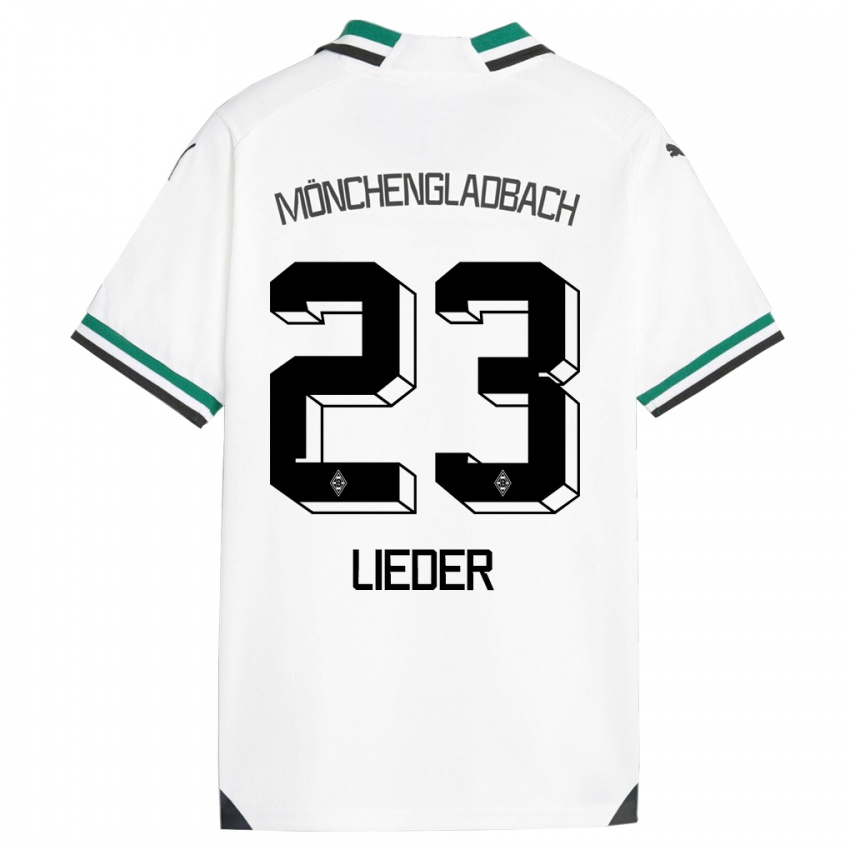 Hombre Camiseta Michel Lieder #23 Blanco Verde 1ª Equipación 2023/24 La Camisa Argentina