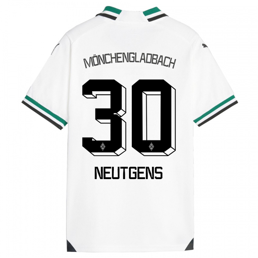 Hombre Camiseta Maximilian Neutgens #30 Blanco Verde 1ª Equipación 2023/24 La Camisa Argentina