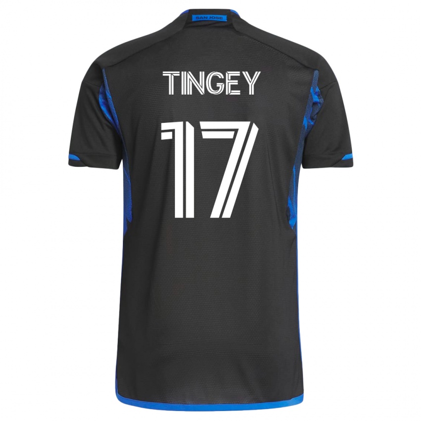 Hombre Camiseta Keegan Tingey #17 Azul Negro 1ª Equipación 2023/24 La Camisa Argentina