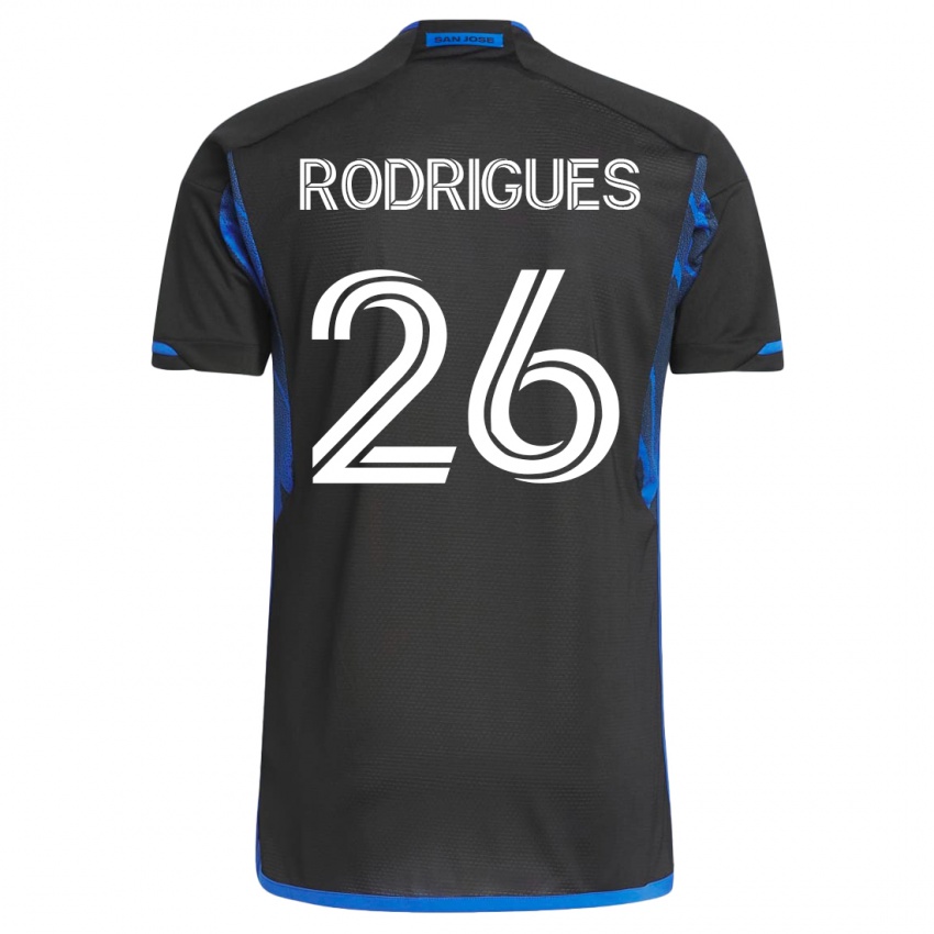 Hombre Camiseta Rodrigues #26 Azul Negro 1ª Equipación 2023/24 La Camisa Argentina