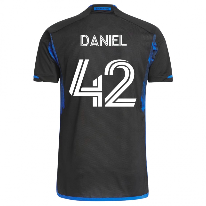 Hombre Camiseta Daniel #42 Azul Negro 1ª Equipación 2023/24 La Camisa Argentina
