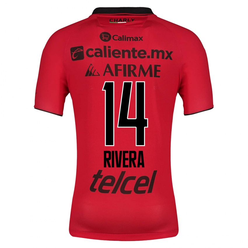 Hombre Camiseta Christian Rivera #14 Rojo 1ª Equipación 2023/24 La Camisa Argentina